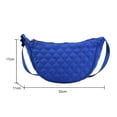 thumbnail image 3 of Bolso bandolera Media luna Bolso de hombro Bolso de viaje acolchado con entramado rómbico (Azul) Ehuebsd  Para Estrenar, 3 of 9