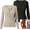 Khaki, variant on Fancifize 2PC Women's Ribbed Knit V Neck Shirts Long Sleeve Lightweight Sweater Casual Pullover Tops for Fall Winter XS-XL
