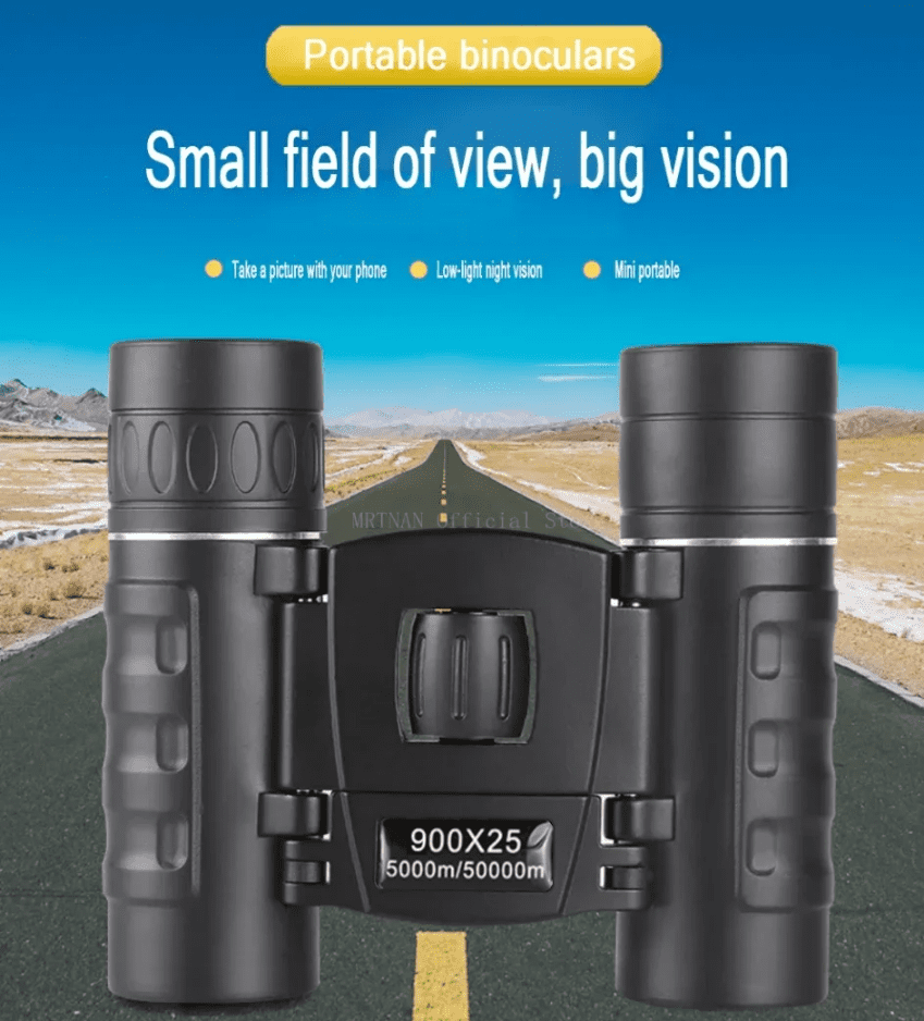 900x25 HD Powerful Binoculars 9000M Long Range Folding Mini Telescope BAK4 FMC Optics For Hunting Sports Outdoor Camping Travel