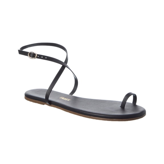 TKEES Phoebe Leather Sandal, 10, Black