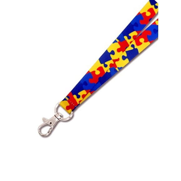 PinMart Autism Awareness ID Lanyard Puzzle Piece Keychain w/Safety Breakaway