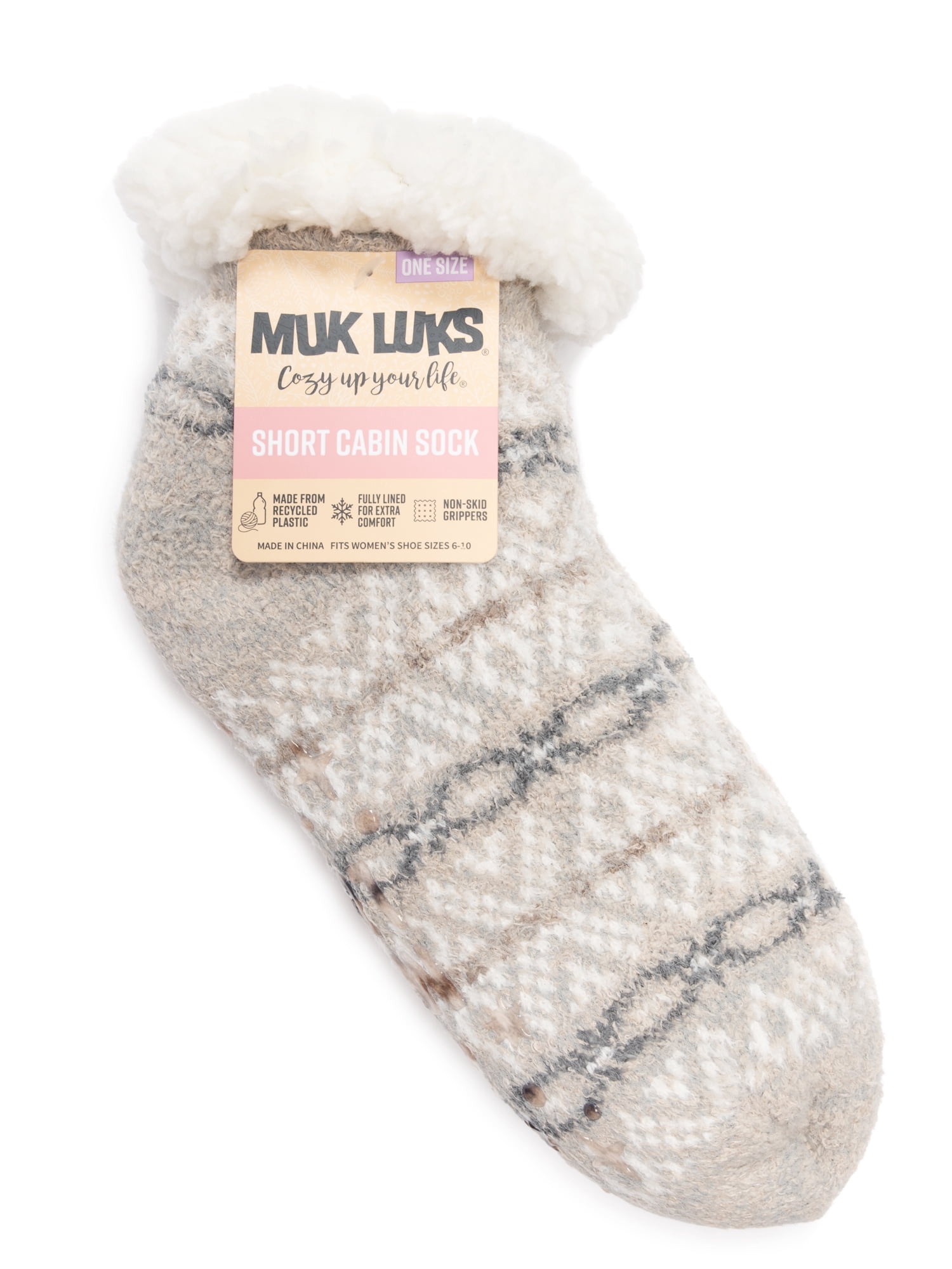 MUK LUKS Women's Short Cabin Socks, 1-Pack, OSFM