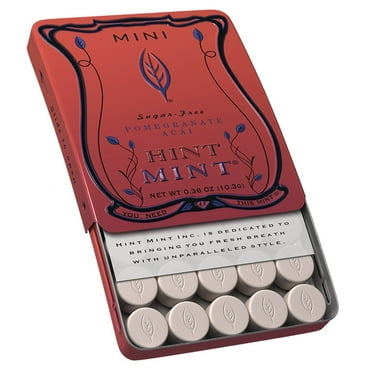 Hint Mint Mini Sugar Free Candy Mints, 0.36-ounce Tin, Pomegranate Acai