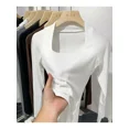 thumbnail image 2 of T Shirt Women Elasticity T-Shirt Summer Tee Woman Clothes Spring Top Sexy Slim Tshirt Female Skinny Cotton Long Sleeve Crop Tops, 2 of 5