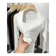 thumbnail image 2 of T Shirt Women Elasticity T-Shirt Summer Tee Woman Clothes Spring Top Sexy Slim Tshirt Female Skinny Cotton Long Sleeve Crop Tops, 2 of 5
