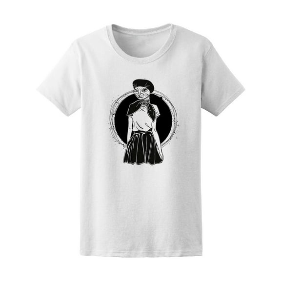 Vintage Elegant Woman Cats Head Tee Women's -Image by Shutterstock