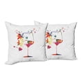 thumbnail image 6 of Ambesonne Colorful Throw Pillow Cover 2 Pack, Glass Bird Vines, 20", Multicolor, 6 of 6