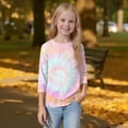thumbnail image 3 of YOUYEDIAN Kids Girls 3/4 Sleeve Shirts 2026 Floral Graphic Tops Crewneck T-Shirt Casual Clothes Pink 4-5 Years, 3 of 4