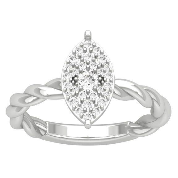 Araiya 14K White Gold Diamond Cluster Band Ring (1/3 cttw, I-J Color, I2-I3 Clarity), Size 7