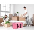 thumbnail image 6 of Unique Bargains 1 Pack Clothes Storage Bags Moving Bags Pink 27*14*15in, 6 of 7