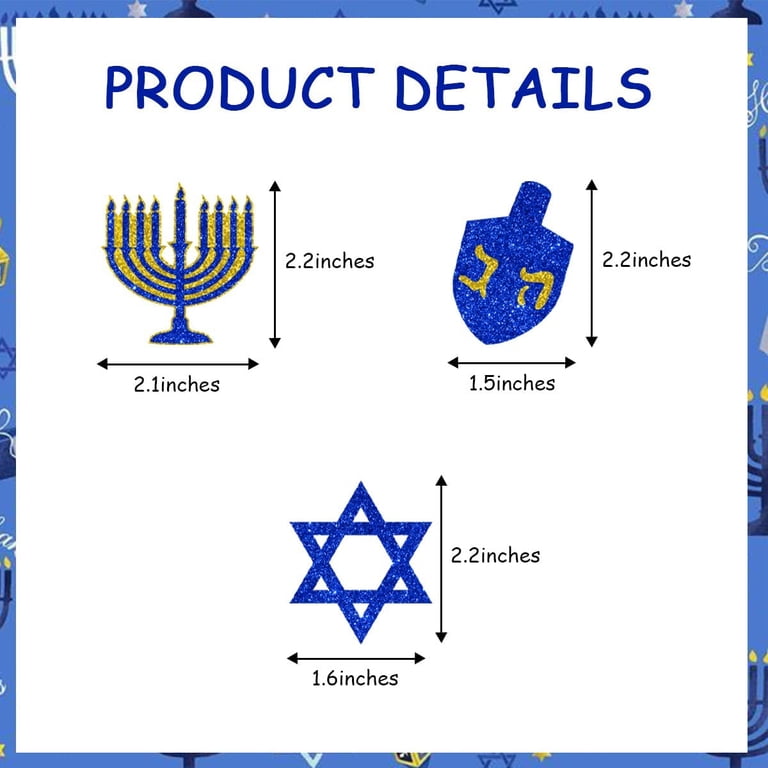 Blue Silver Glitter Hanukkah Garland, 26 Feet photo 4