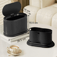 thumbnail image 4 of Mini bote de basura con tapa, bote de basura pequeño de 4 l para cocina, bote de basura de acero inoxidable, color negro, 4 of 7