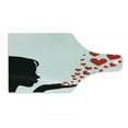 thumbnail image 1 of Kiss Cutting Board, Girl Black Silhouette Blowing Red Hearts Romance Love Valentines Day Theme, Decorative Tempered Glass Cutting and Serving Board, Wine Bottle Shape, Black White Red, by Ambesonne, 1 of 1