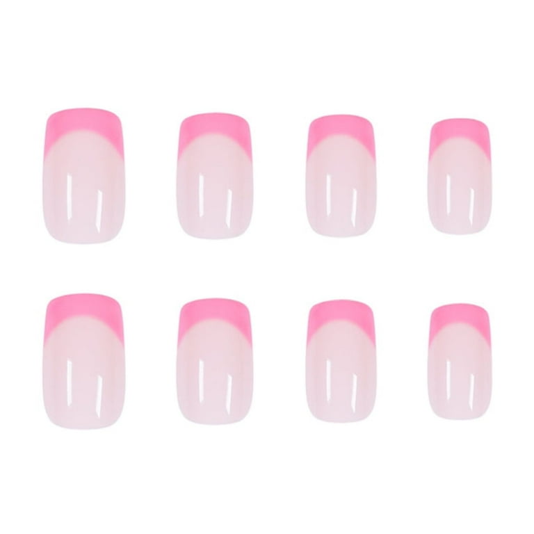 24pcs/Box Pink Artificial Fashion Manicure Tool Fake Nails Wearable Nail Tips French False Nail Tip ORANGE