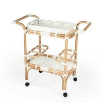 Butler Specialty Company Selena White Rattan Bar Cart