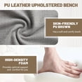 thumbnail image 4 of Dayalane 46'' French Country Wooden Entryway Bench, Linen Upholstered Entryway Shoe Rack Bench with Nailhead Trim for Kitchen Bedroom Indoor and Hallway, Grey, 4 of 11