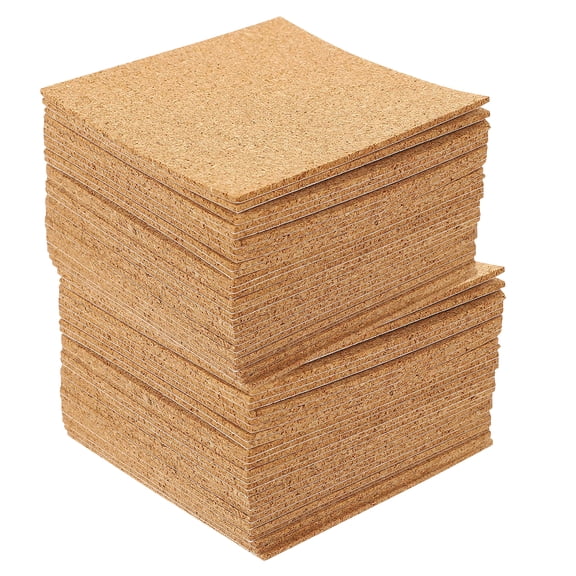 DEEPCRAFF 40Pcs Adhesive Cork Boards Khaki for Soundproofing and Home Office Use