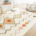 thumbnail image 4 of Sleep Zone 6x9 Washable Non Slip Area Rug Boho Rhombus, Wave edge Scalloped Water Resistant Rug for Bedroom Living room, 4 of 9