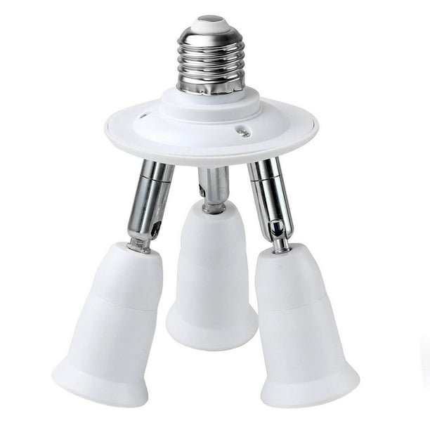 3 in 1 Light Splitter E26 E27 Adapter Converter for Standard LED Bulbs 360 Degrees Adjustable 180 Degree Bendable Max Watt 180W -