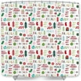 thumbnail image 3 of Colorful Christmas Shower Curtain for Kids Bathroom, Merry Xmas Ball Hanging Pine Tree Gift Bath Decorations, Love Peace Joy Holiday Bath Decor , Waterproof Cloth Curtain , Hooks Included, 3 of 5