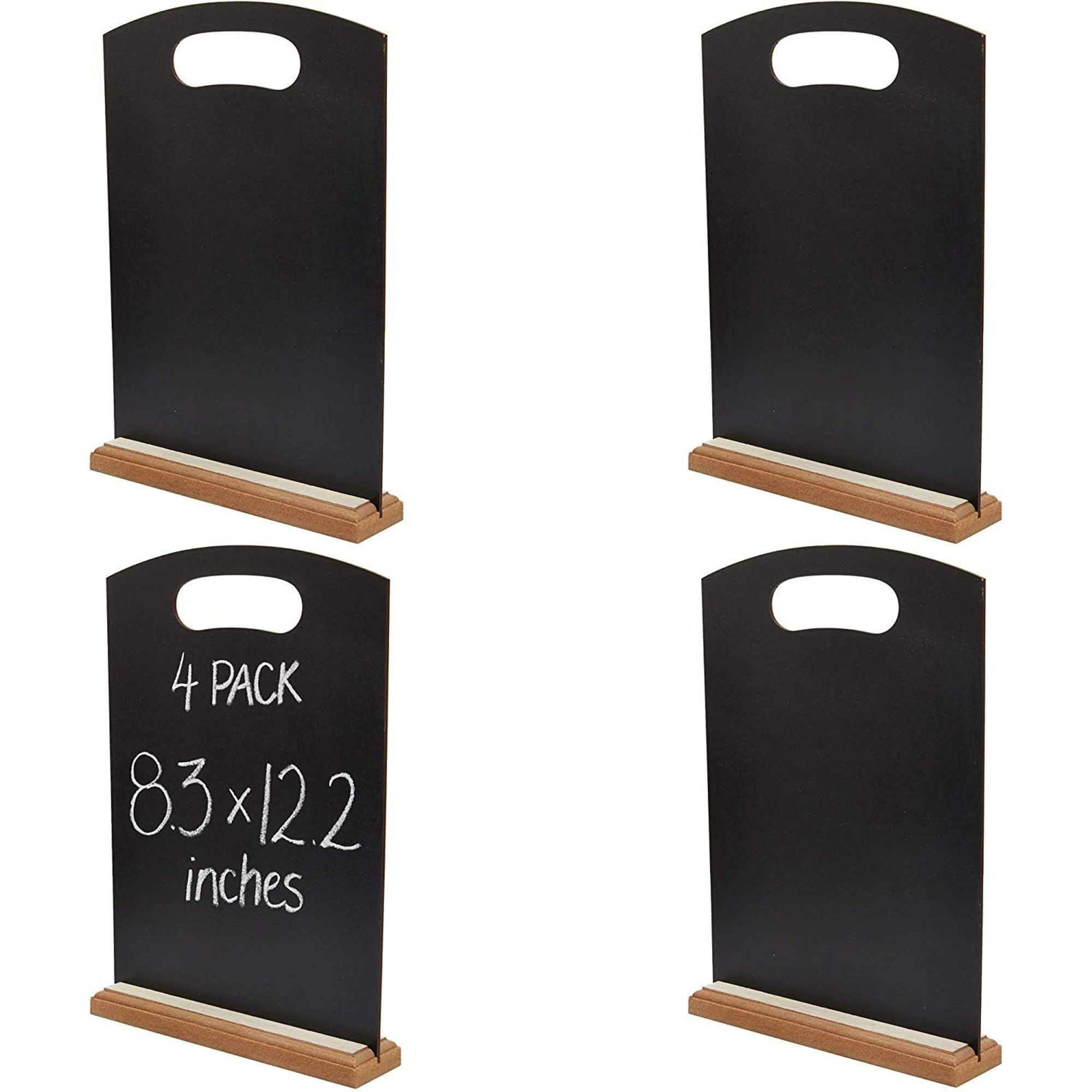 Retangle Tabletop Chalkboard Signs with Rustic Wood Stands Removable Base, 