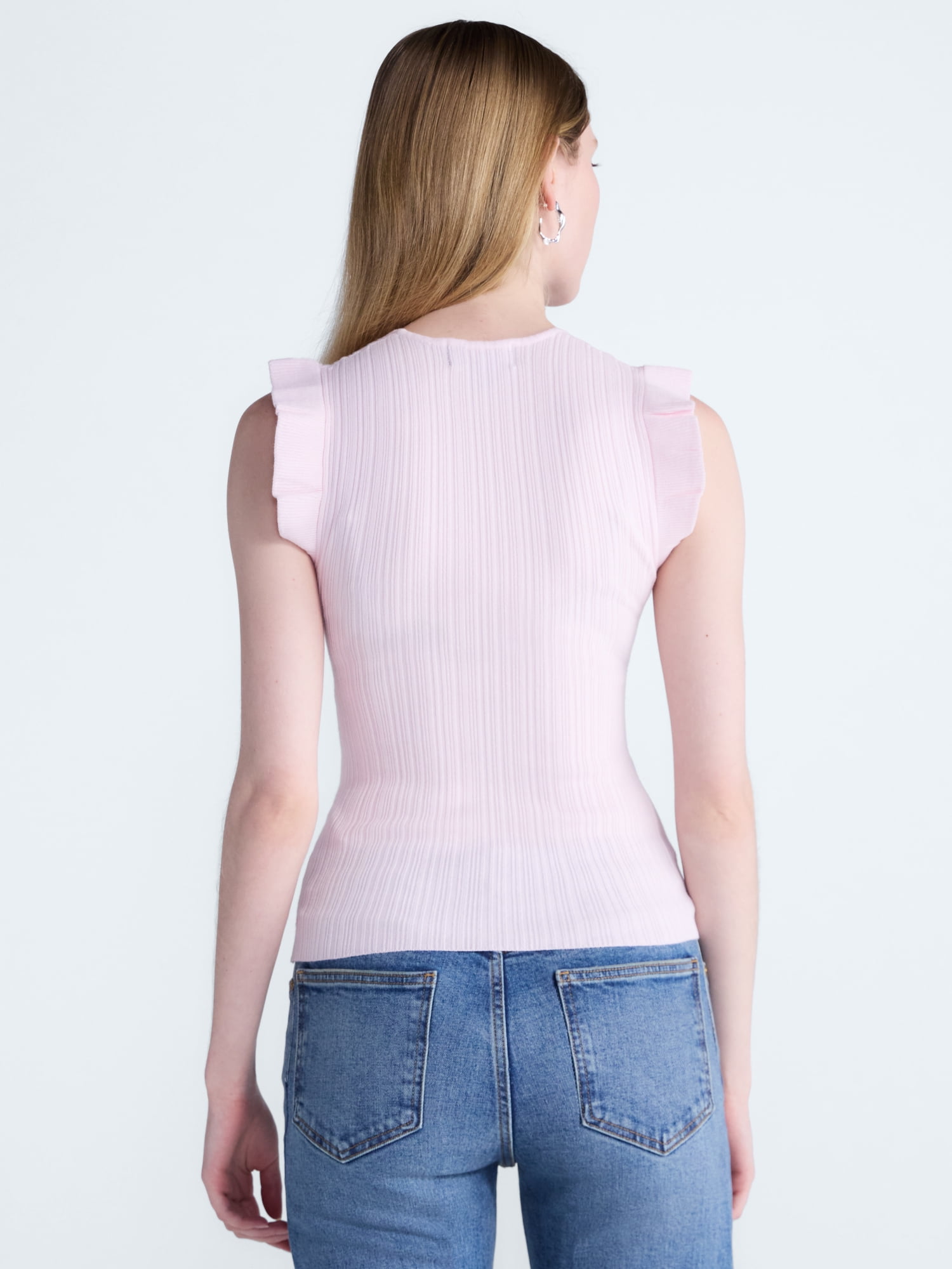 Scoop Women’s Sleeveless Ruffle Tank Top, Sizes XS-XXL