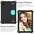 thumbnail image 2 of Kids Friendly Tablet Case for Samsung Galaxy Tab A8 10.5" SM-X200/SM-X205, Heavy Duty Wristband Shoulder Strap Crossbody Lanyard Cover with Kickstand Military Grade Anti-Drop Shockproof Ca, Black+Mint, 2 of 6