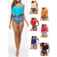 thumbnail image 3 of Women Two Pieces Swimsuit Ruffles Print Bikini Set Bathing Suits Swimwear, 3 of 8