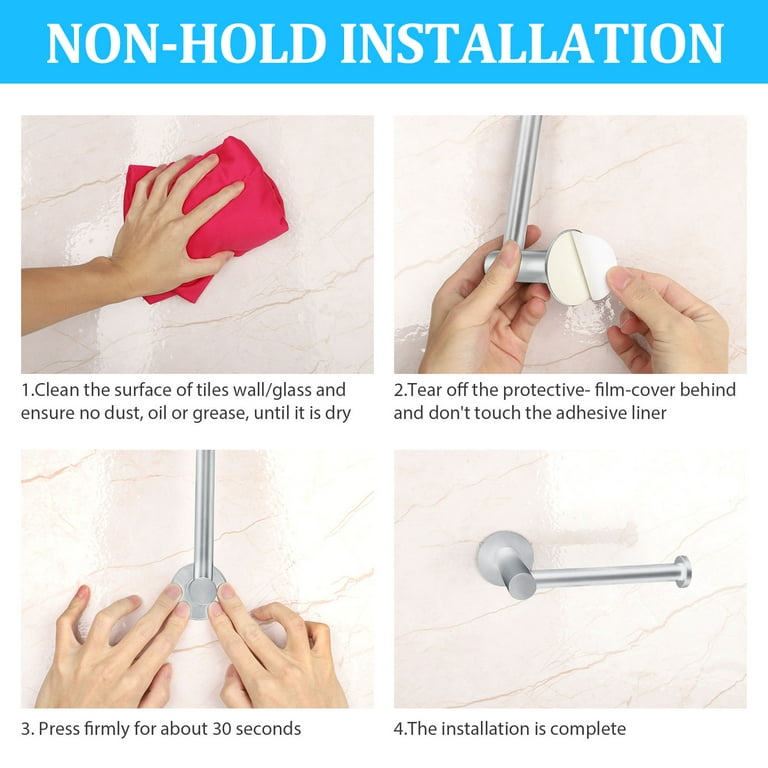 POKIM Toilet Paper Holder Brushed Nickel Metal Bathroom Flexible Pivoting  Large Tissue Roll Handle on Wall Mounted, SUS 304 Stainless Steel  Adjustable