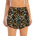 thumbnail image 2 of Hirioo Teal Leopard for Women's Double Layer Athletic Shorts High-Performance Gym Shorts with Inner Pocket, Elastic Waistband-XX-Large, 2 of 7