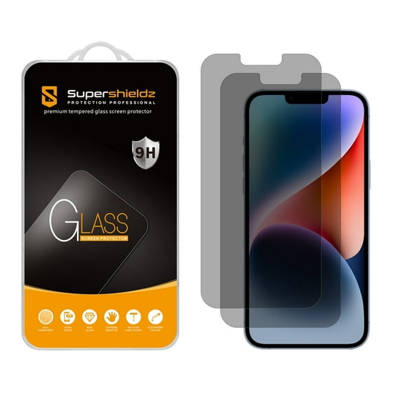 [2-Pack] Supershieldz (Privacy) Anti-Spy for iPhone 14 Plus/ iPhone 13 Pro Max (6.7 inch) Tempered Glass Screen Protector, Anti-Scratch, Bubble Free