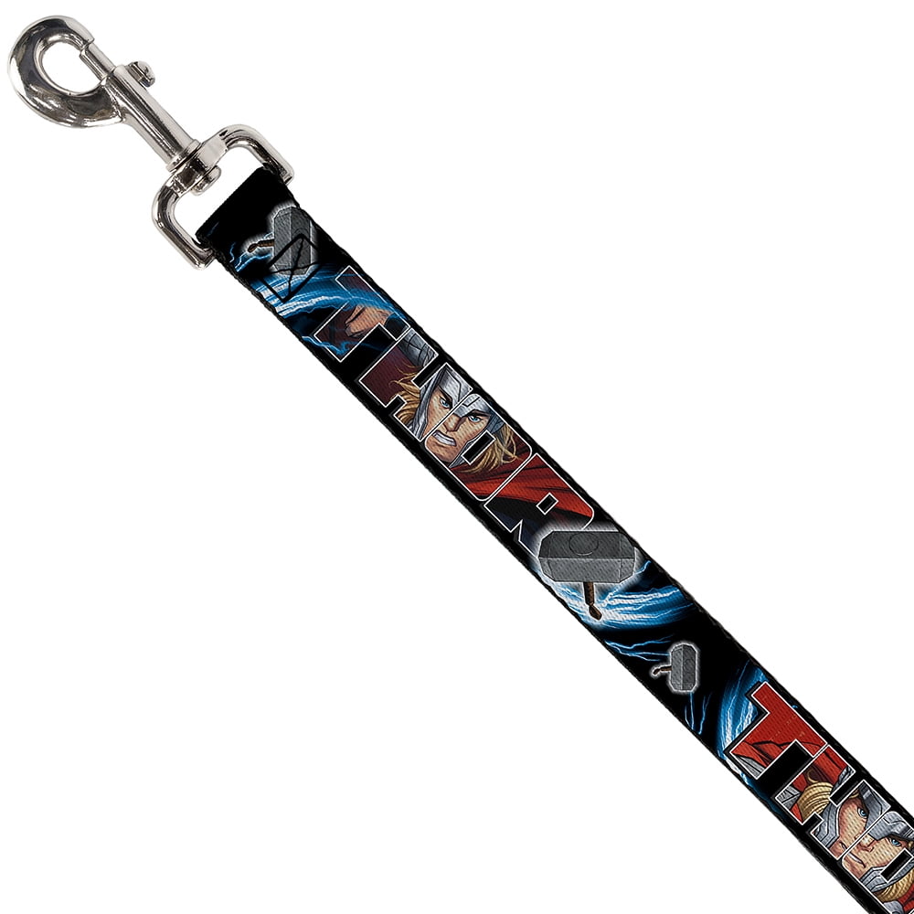 Marvel Comics Pet Leash, Dog Leash, Thor Poses Hammer, 4 Feet Long 1.0 Inch Wide