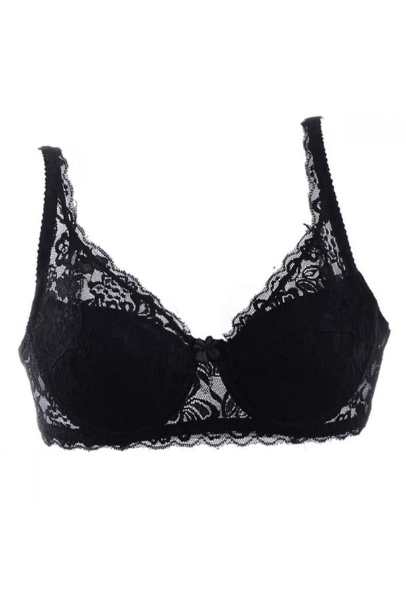 Push Up Bra for Women Demi Cup Padded Underwire Supportive Add Size Bras Lace Everyday Comfort Padded Up Embroidery Lace Bra 32-40B