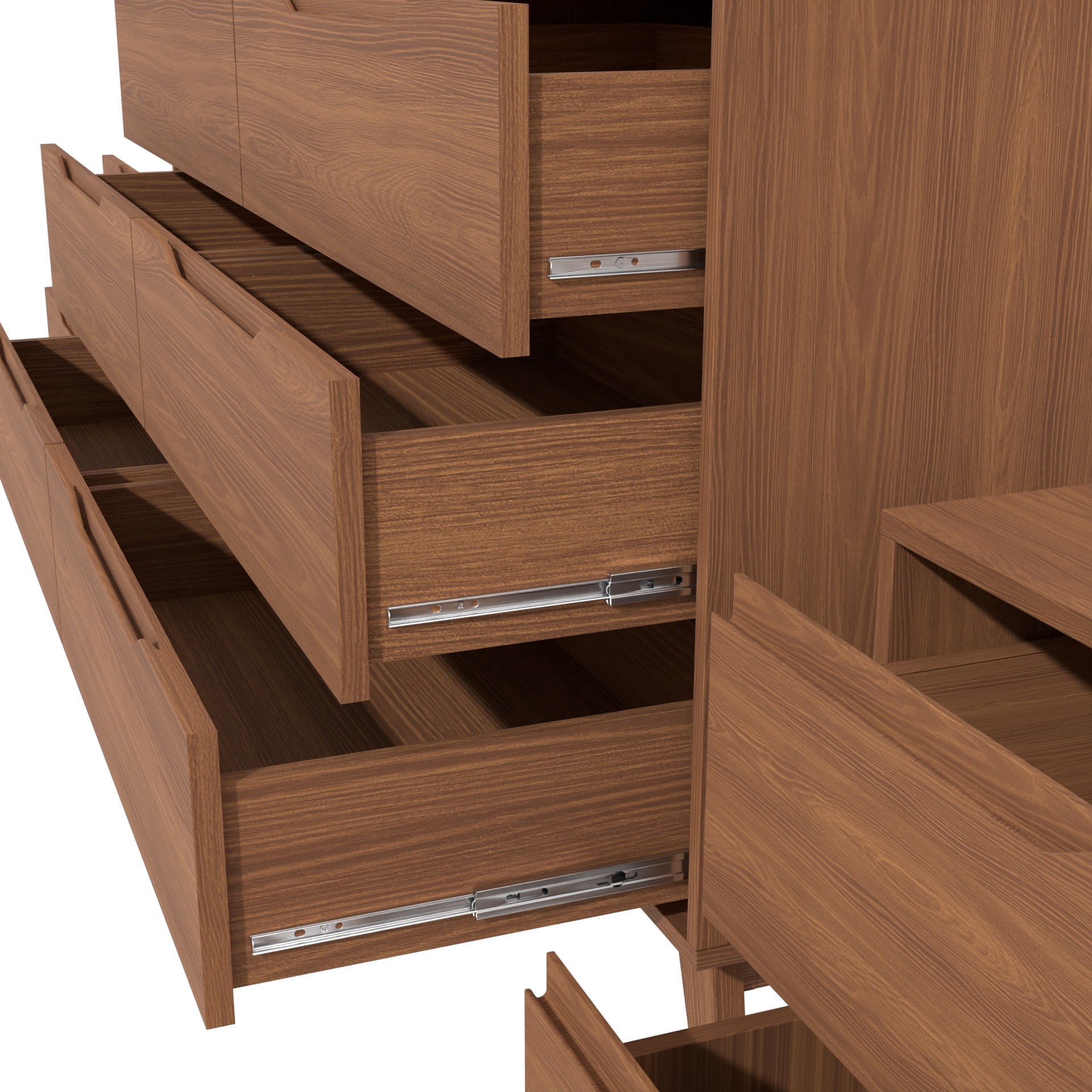 Kappesberg Bedroom Furniture Set with 6-Drawer Dresser and 2 Nightstands Golden Oak – Modern Storage Combo