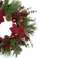 thumbnail image 4 of Northlight Artificial Red Berry and Poinsettia Christmas Wreath, 28-Inch, Unlit, 4 of 5