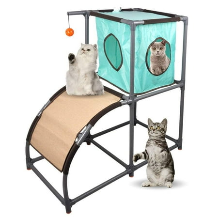 MyfatBOSS Cat Tree, Cat Furniture with Scratch Ramp, Cat ...