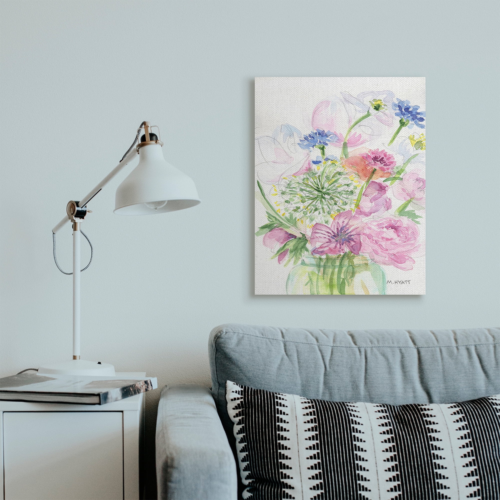 Stupell Industries Assorted Spring Floral Bouquet in Canning Jar Canvas Wall Art, 24 x 30, Design by Melissa Hyatt LLC