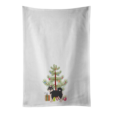 

Pomsky #1 Christmas Tree White Kitchen Towel Set of 2 19 in x 28 in