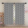 thumbnail image 5 of Blackout Kids Curtains,Black and White Checkered Pattern Childrens Insulated Curtains Set Of 2,Bedroom Essentials,Toddler Room Decor 52"x63", 5 of 5
