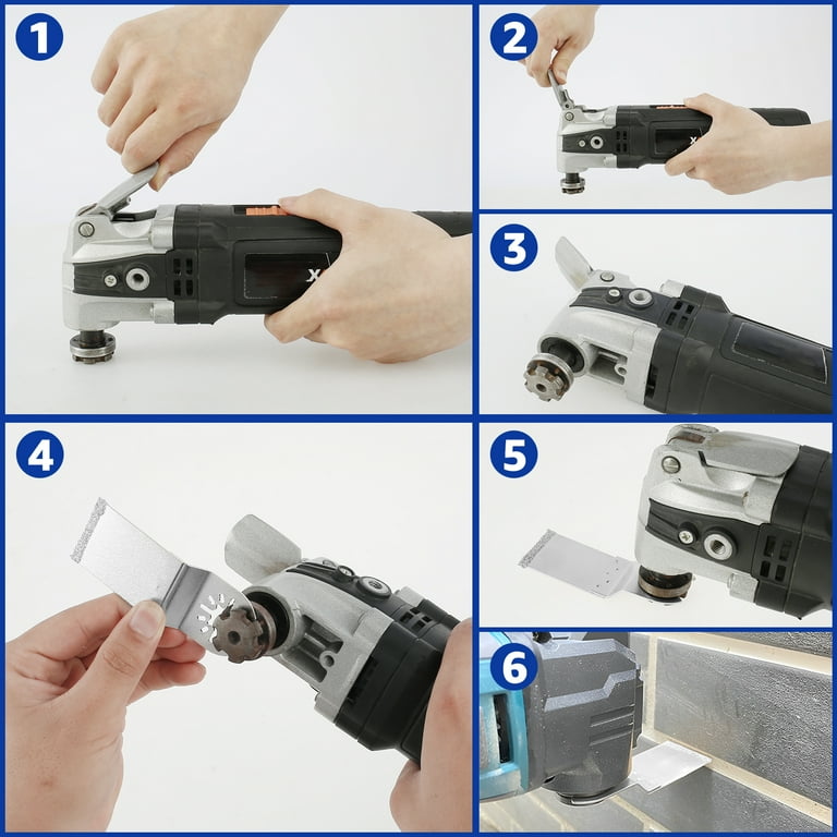 OKYMOTOR 6PCS Diamond Oscillating Tool Blade Set Multifunctional Multitool Blades Kit Professional Mortar Cutting Saw Blade Grout Removal Saw Blade