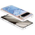 thumbnail image 3 of Nalacover for Google Pixel 8 Pro Marble Pattern Slim Case Compatible with MagSafe Wireless Charging, Soft Silicone/TPU Shockproof Non-Yellowing Lightweight Protective Cover, Blue, 3 of 11