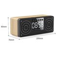 thumbnail image 3 of Altavoz Bluetooth con reloj de madera, altavoz pequeño para computadora de casa móvil, con vetas de madera amarillas, 3 of 5