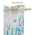 thumbnail image 5 of Ocean Coral Turtle Linen Curtain Valance for Bedroom/Bathroom/Kitchen/Office/Living/Dining Room Windows,Nautical Coastal Exotic Watercolor Starfish Pocket Topper Drapes Decorative Cafe Drapery 54x18, 5 of 6
