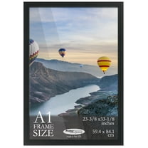 A1 Frame Black Modern Minimalist 23.5x33.25 Frame - Wood A1 Picture Frame, UV Acrylic
