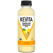 KeVita Lemon Ginger Sparkling Probiotic Drink, 15.2 fl oz Glass Bottle