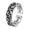 thumbnail image 2 of Anillo de ratán retro eterno de plata esterlina S925 para hombre, anillo de plata tailandesa de moda con apertura de personalidad de marca Tide, 2 of 6