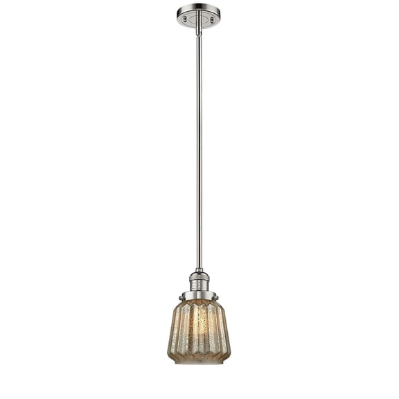 innovations chatham 1 light dimmable led mini pendant - polished nickel - 201s-pn-g146-led