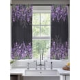 thumbnail image 2 of Purple Lavender Sheer Curtains 63 Inch Length 2 Panels Set, Spring Watercolor Wildflowers Plant Black Voile Window Treatment Curtains Sheers Drapes for Bedroom/Living Room/Kitchen 52x"63"x2, 2 of 7