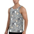 thumbnail image 2 of Xecao Cute Dog And Flowers Men's Tank Top Workout Quick Dry Sleeveless Gym Jogging Muscle Shirts Summer Swim Beach Tops, 2 of 9