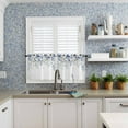 thumbnail image 3 of Elegant Tulip Kitchen Curtain 2 Panels Tiers Curtains 24 Inch Length, Curtains Rod Pocket Curtains Window Drapes Treatment Window Cafe Curtains Modern Simple White Eucalyptus Blue Flower 55x24, 3 of 5